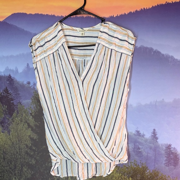 Madewell Tops - Madewell Multicolor Striped Wrap Blouse